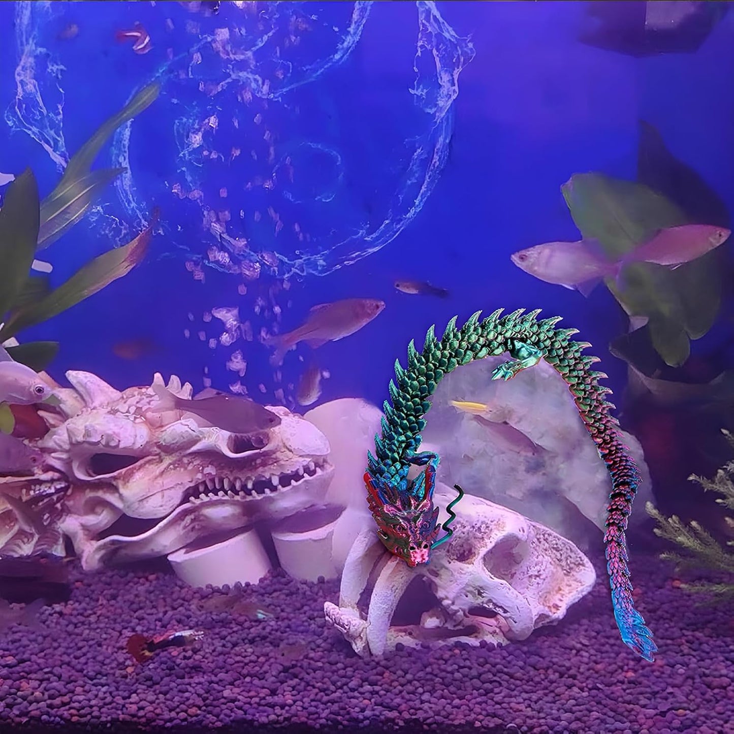 3D Printed Dragon Fidget Toy, 18in Surprise Mystery Dragon, Crystal Dragon Fidget Toy, Articulated Pye Dragon Fish/Display Cabinet/Home/Office Desktop Decor (Khaki Matte)