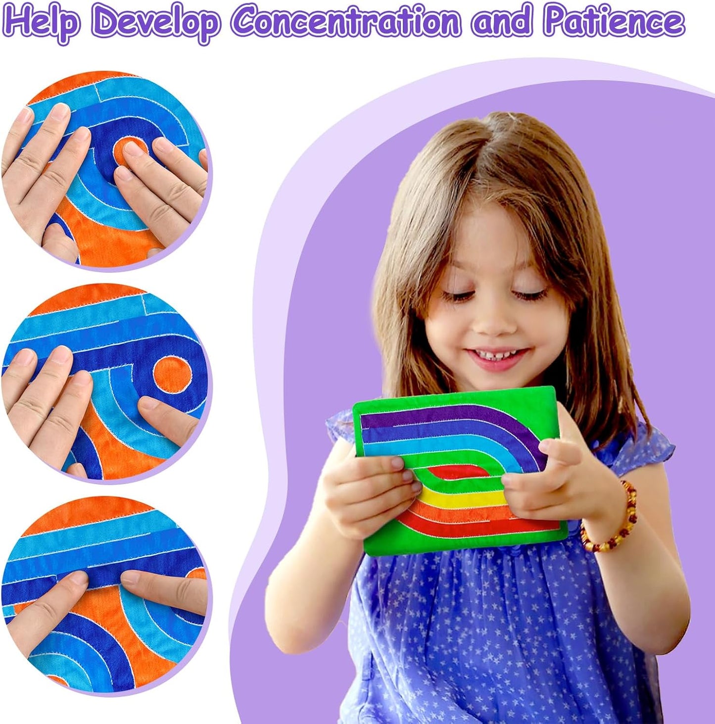 5 Pcs Marble Maze Mat Sensory Fidget Toys Stress Relief Toys Anxiety Relief Calming Toys,Sensory Tiles Toys for Kids with Autism Marble Fidget Sensory Room Must Have