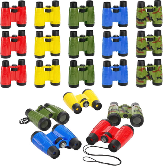 20 Pack Binoculars Toy for Kids, Kids Binoculars with Compass and Neck String, Nature Exploration Toys, Party Favors Learning Gifts for Sightseeing, Camping Adventure, Birdwatching