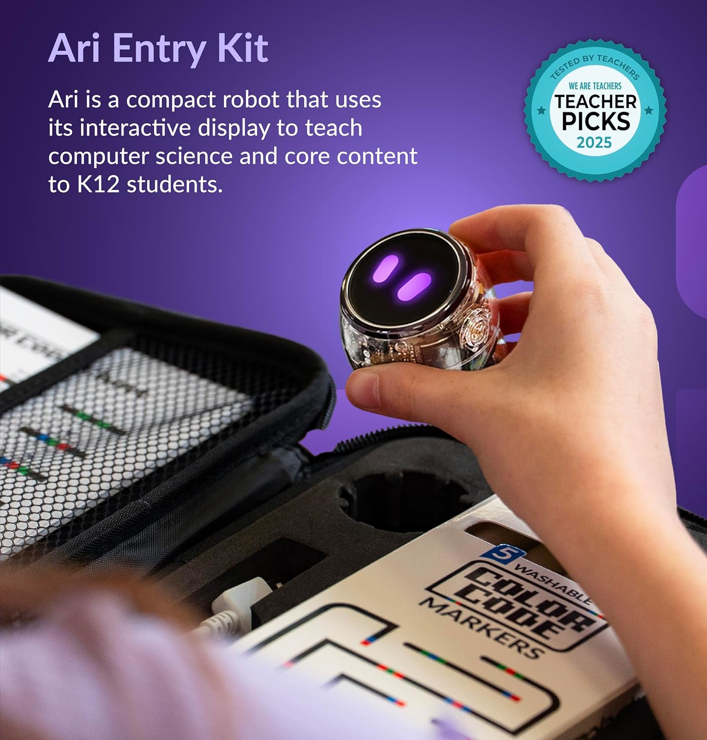 Ari Entry Kit | Interactive Learning Robot with Touch Screen, ToF Sensor, Accelerometer, Gyroscope, and AI Integration | Hands-On STEM Education for Classrooms and Homeschool