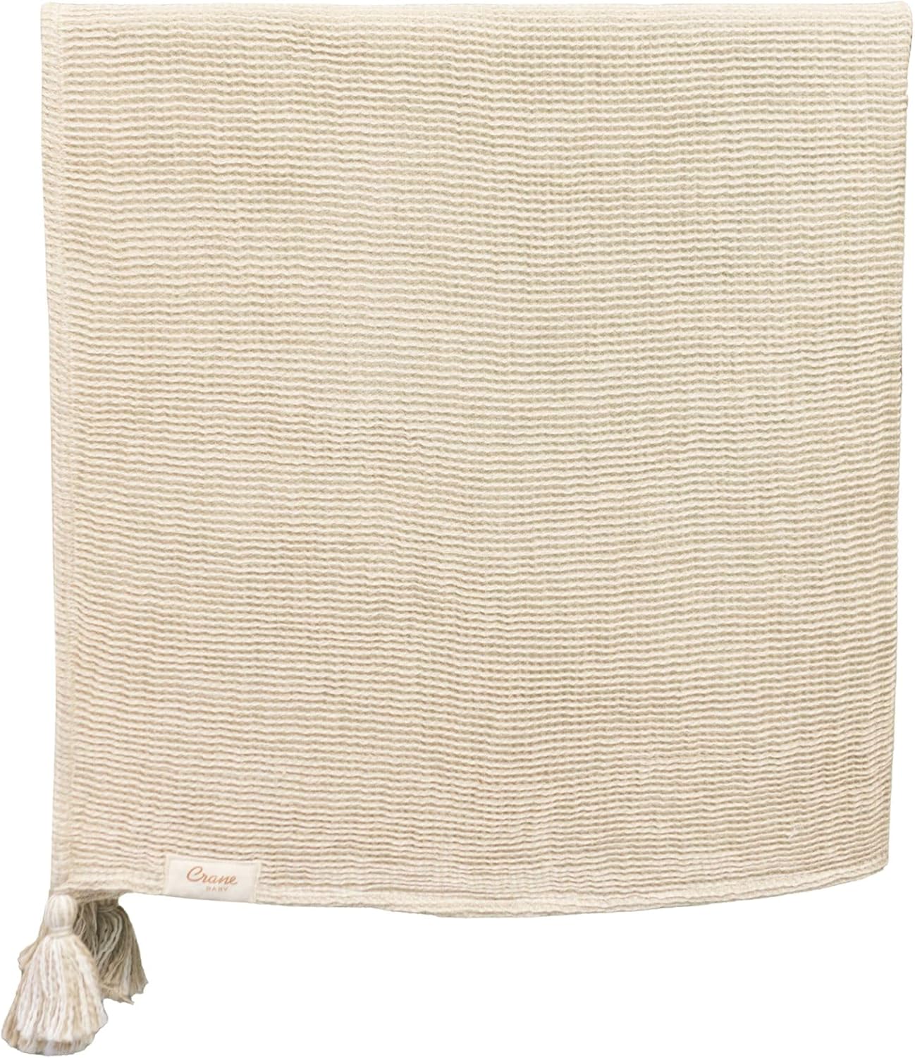 Crane Baby Hazelwood Luxe Blanket, Soft Cotton Nursery and Stroller Blanket, Cotton and Cashmere, 36" x 36"