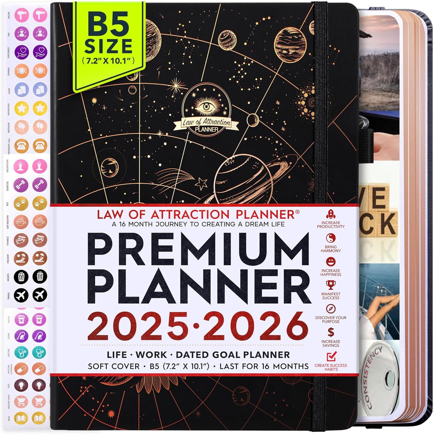 2025-2026 Planner Weekly and Monthly | 16-Month Life Planner to Increase Focus & Productivity | Reduce Overwhelm & Achieve Your Biggest Goals | Include Gift Box & Stickers | Sep 2025-Dec 2026