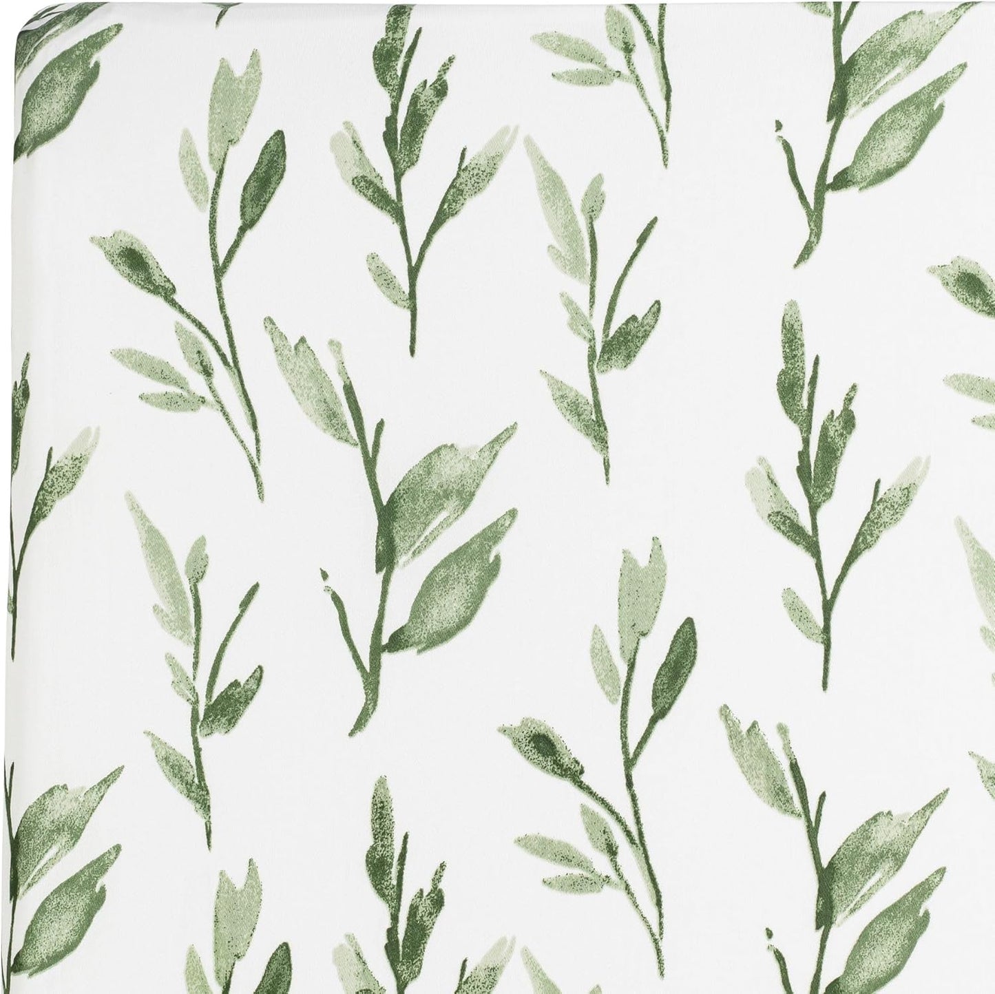 Crane Baby 100% Cotton Sateen Crib Sheet, Fitted for Cribs and Toddler Beds, Baby Crib Sheets, Baby Bedding for Boys and Girls, Green Leaf