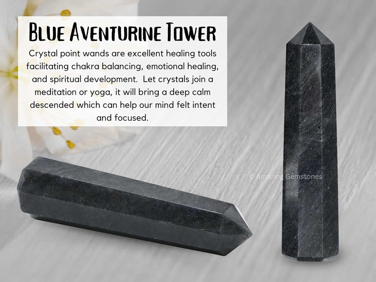 Amazing Gemstone Blue Aventurine Crystal Towers ~ Natural Healing Crystal Point Obelisk for Reiki Healing and Crystal Grid (2 to 3 INCH)