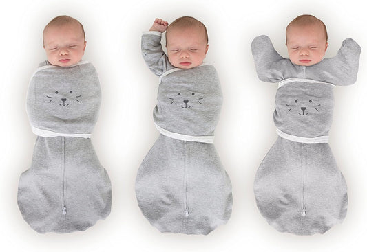 SwaddleDesigns 6-Way Omni Swaddle Sack Arms Up Swaddle for Newborn, More Options to Calm Startle Reflex, Improves Sleep
