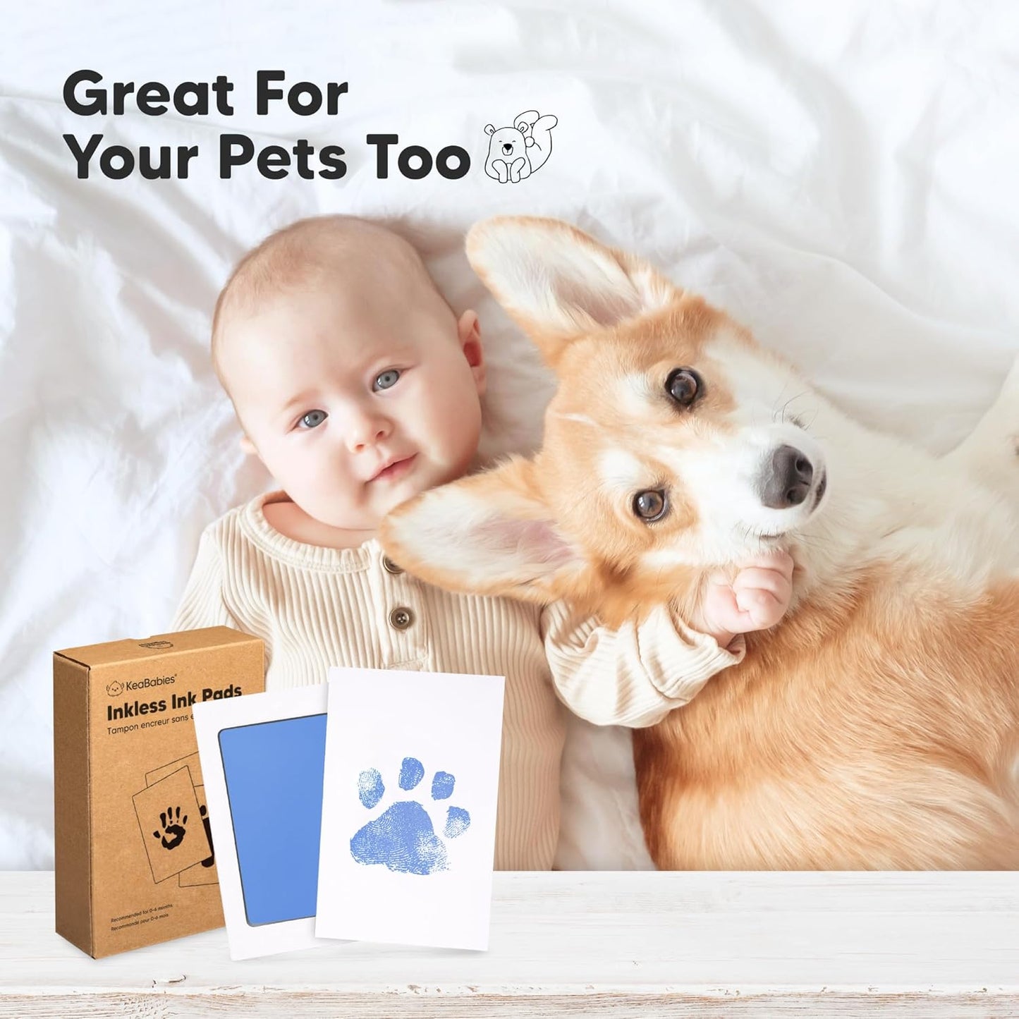 4-Pack Inkless Baby Hand and Footprint Kit - Mess Free Ink Pad for Newborn Keepsake, Dog Nose & Paw Print Kit, Clean Touch Ink Pad for Baby Hand & Footprints, Ideal New Mom Gifts (Popsicle)