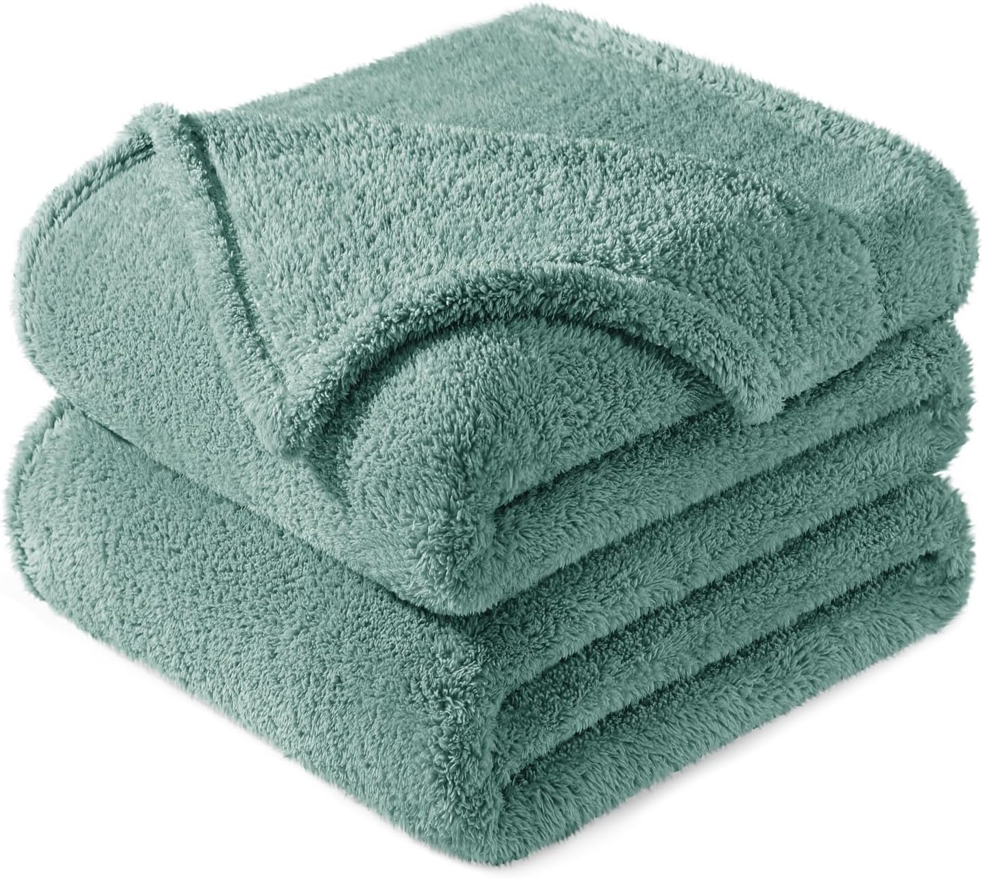 Exclusivo Mezcla Twin Size Flannel Fleece Blanket, Super Soft Velvet Plush Bed Blanket, Fuzzy Cozy and Warm for All Seasons, 60x80 Inches, Celadon