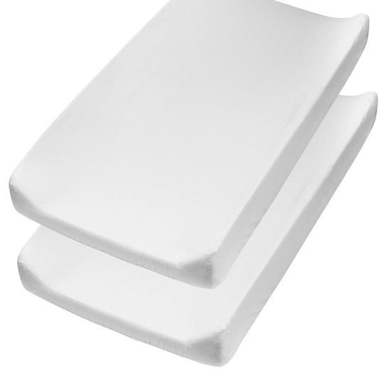 HonestBaby Organic Cotton Changing Pad Covers (Set of Two), Bright White, One Size