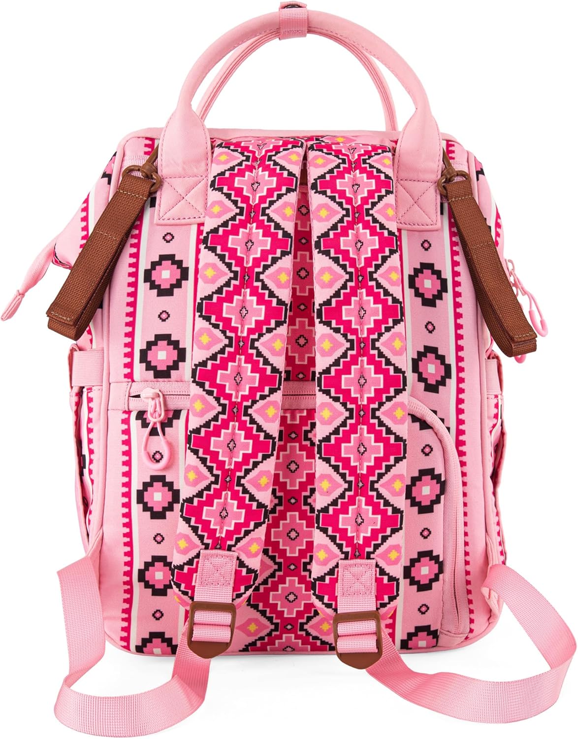 Wrangler Diaper Bag Backpack Aztec Travel Backpack Purses Western Multi-Function Baby Bags for Mom with Waterproof Insulated Pockets