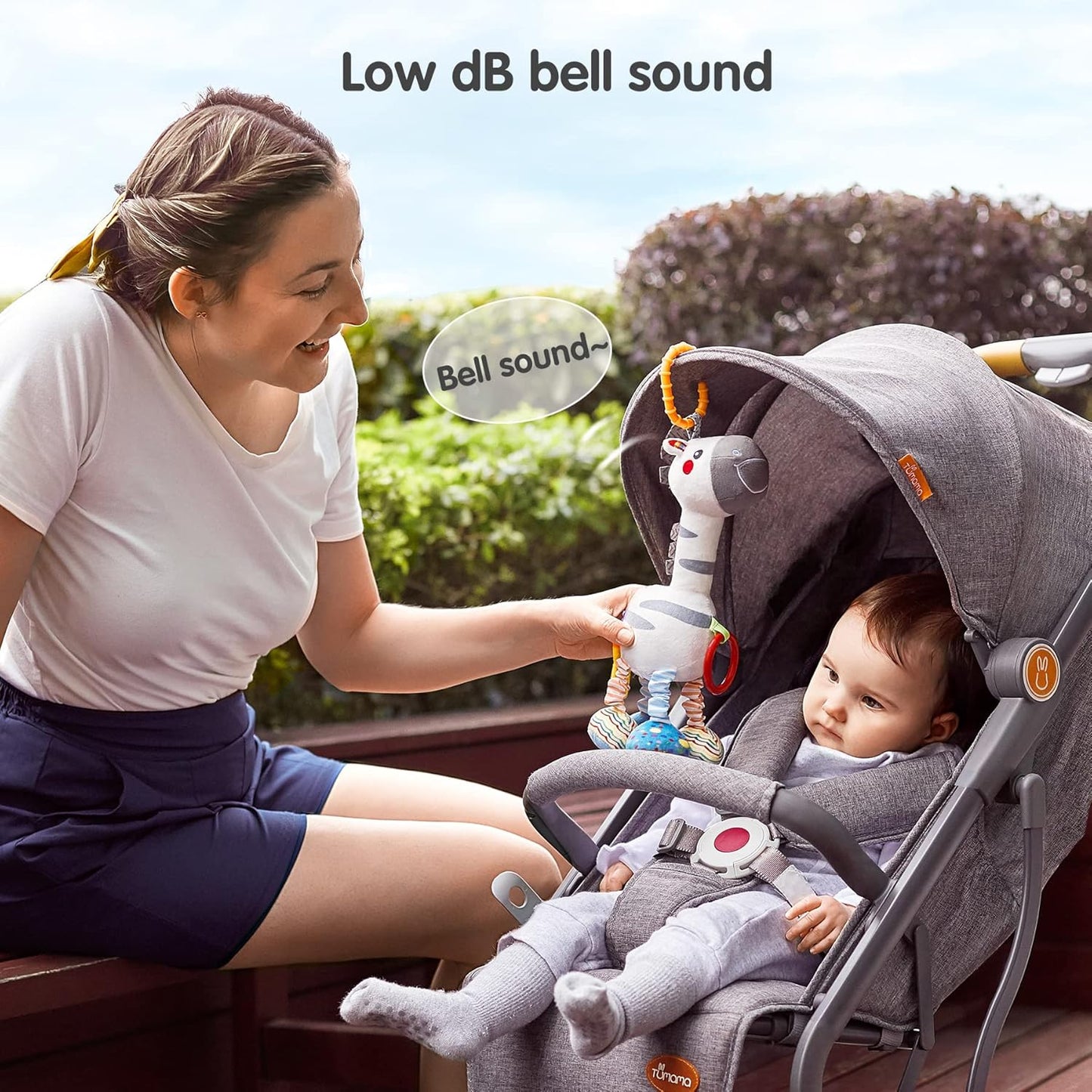 TUMAMA Baby Hanging Toys, Plush Animals Baby Rattle Crinkle Squeaky Toys Car Seat Stroller Mobile Toys, Baby Toys for 0 3 6 9 12 Months, Sensory Learning Toys Gift for Newborn Infant (Zebras)