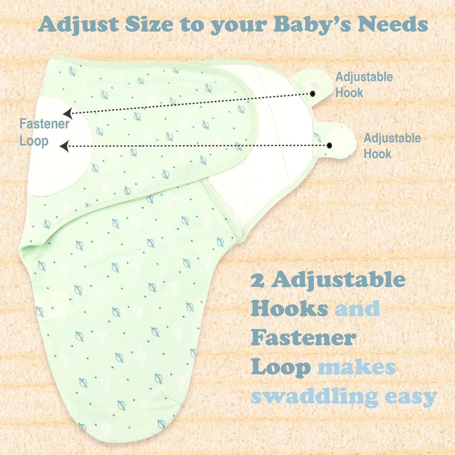 Bublo Baby Swaddles for Newborns – 3-Pack Infant Swaddles 0-3 Months – Adjustable Newborn Swaddle Sleep Sack – Soft Organic Cotton Baby Wrap for Safe & Cozy Sleep