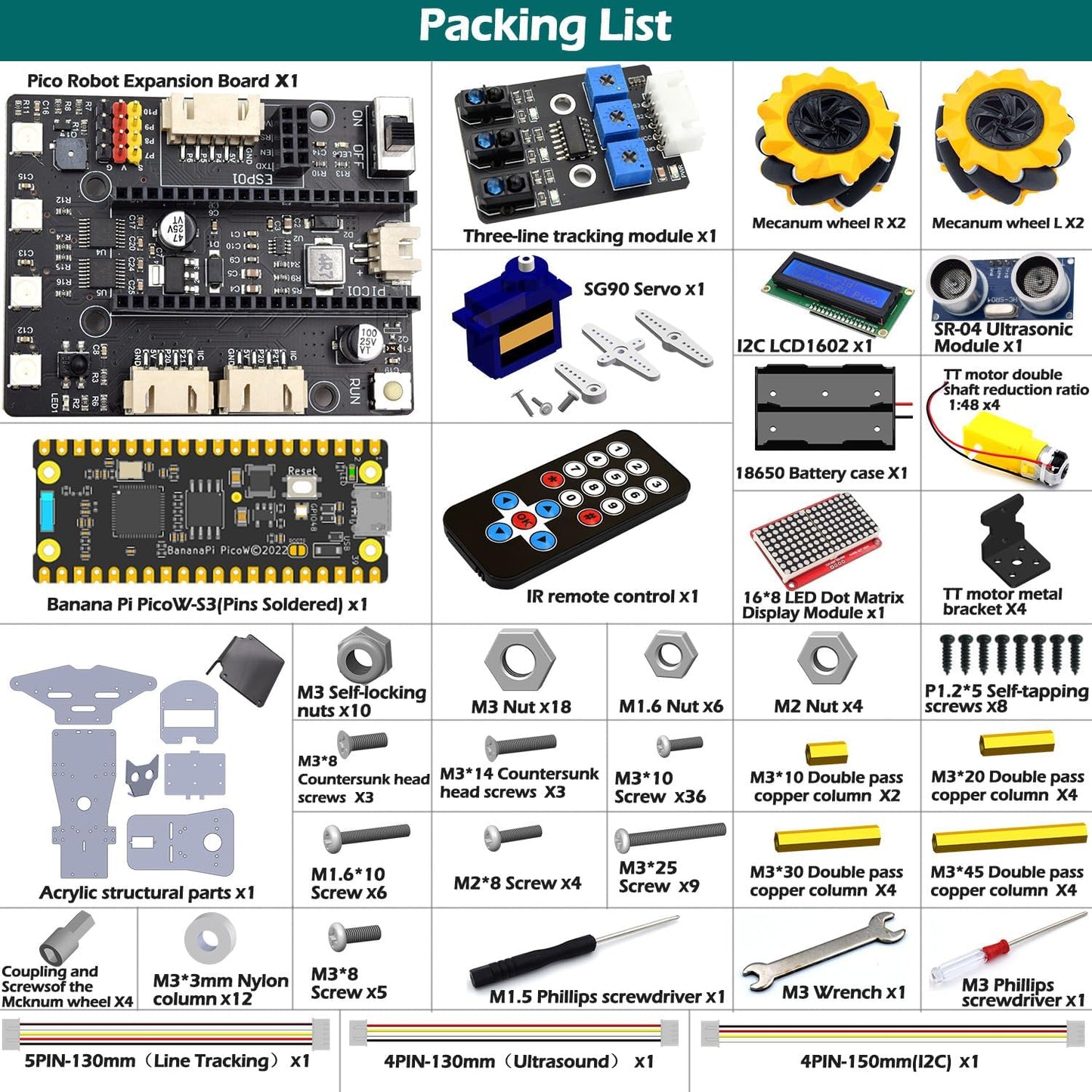 Adeept 4WD Omni-Directional Mecanum Wheels Robotic Car Kit for ESP32-S3 | Banana Pi PicoW-S3 DIY STEM Remote Controlled Educational Robot Kit with LCD1602 Display, Python Code & PDF Tutorials