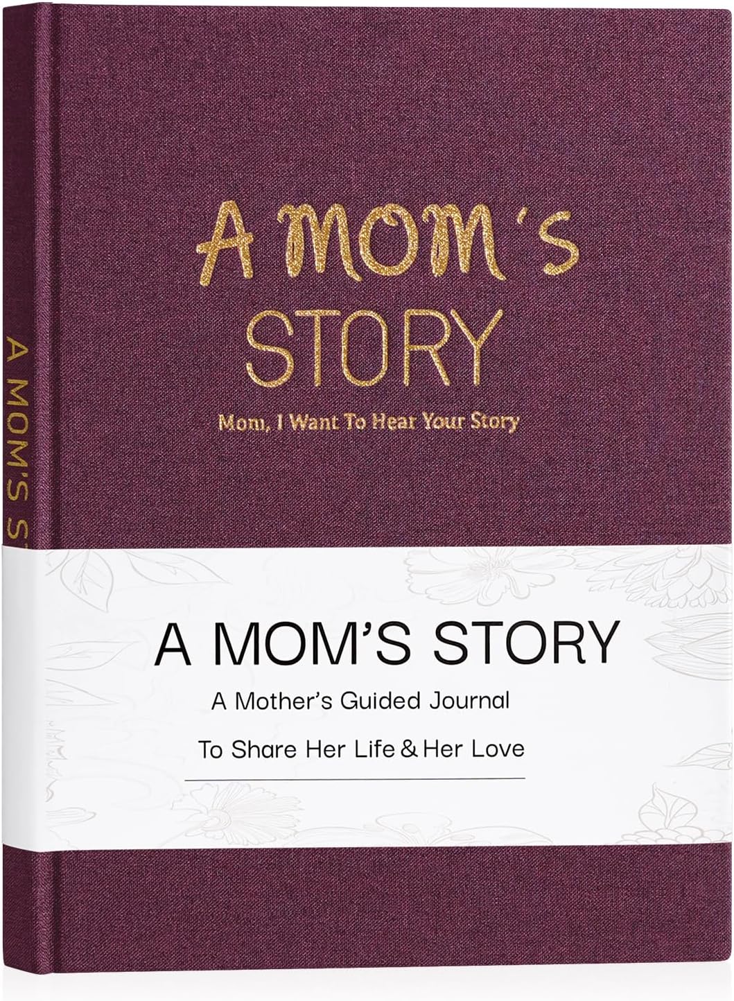 Artmag Mom's Life Story Journal Family Keepsake Book Linen Hardcover for Mom to Share Her Memories, with 250+ Prompt Questions Book Gift for Birthday Mother's Day Christmas (Purple)
