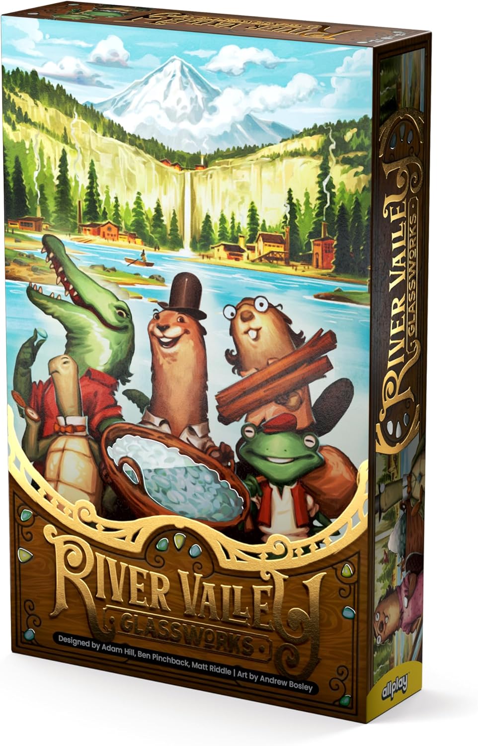 ALLPLAY - River Valley Glassworks Deluxe Edition Board Game for Families and Adults - Cozy Yet Clever Drafting Game - Colorful, Tactile Pieces - Scoring Puzzle - 1 to 5 Players - 20 Minutes