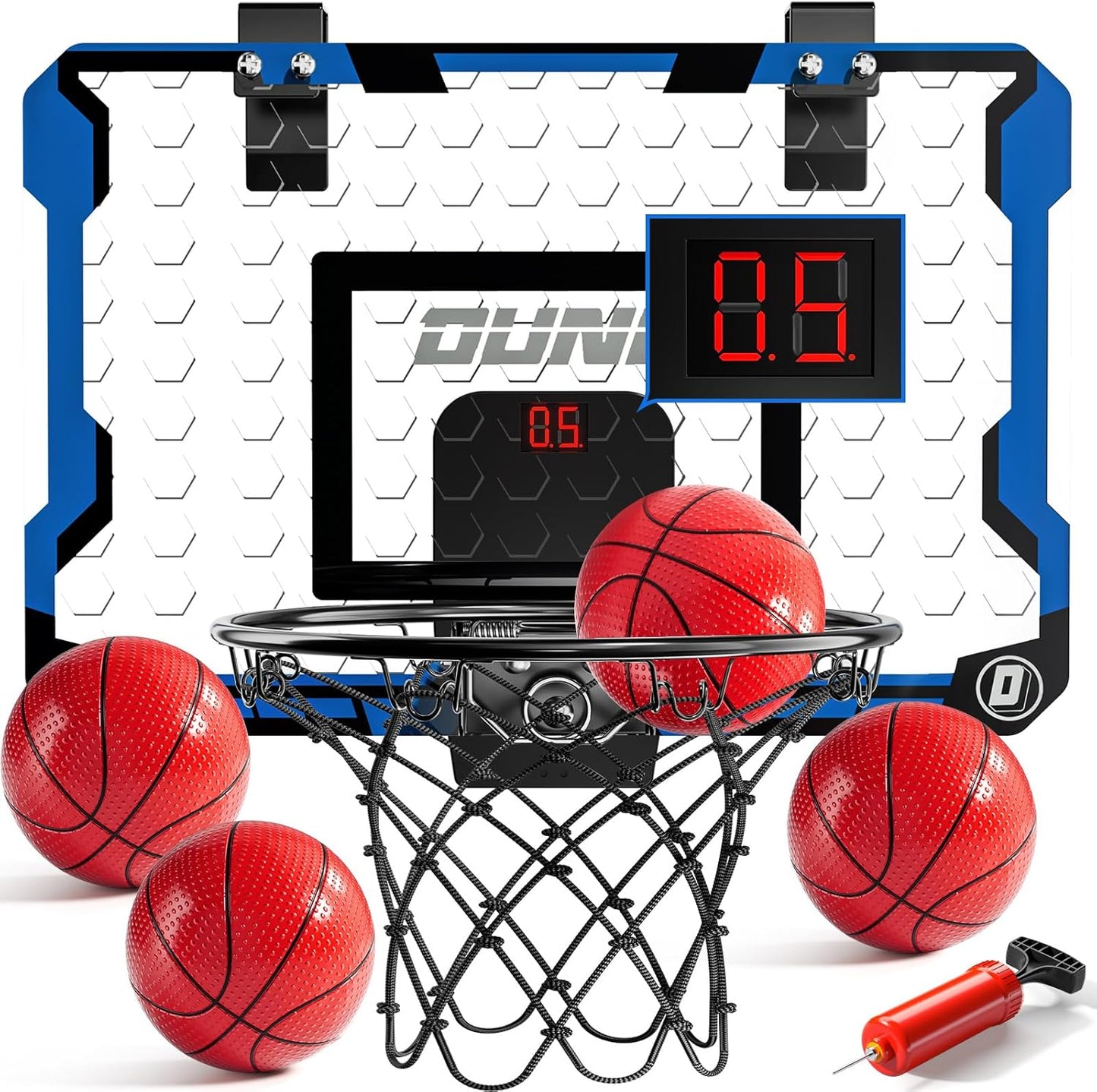 Indoor Basketball Hoop for Kids, Over The Door Mini Basketball Hoops, Mini Hoop with Scoreboard & 4 Balls, Kids Basketball Hoop Sport Toys Gifts for 5 6 7 8 9 10 11 12+ Year Old Boys
