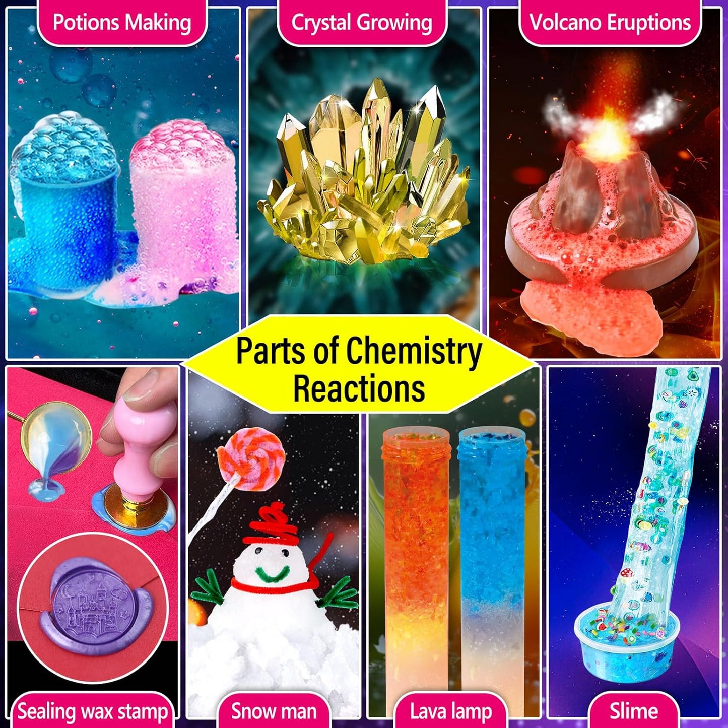 230 Experiments Science Kits for Kids Age 4 5 6 7 8 9 10 11 12 - S.T.E.M Toys with Magic Chemistry Set Crystal Growing Physics Slime Educational Gifts Idea for Boys Girls