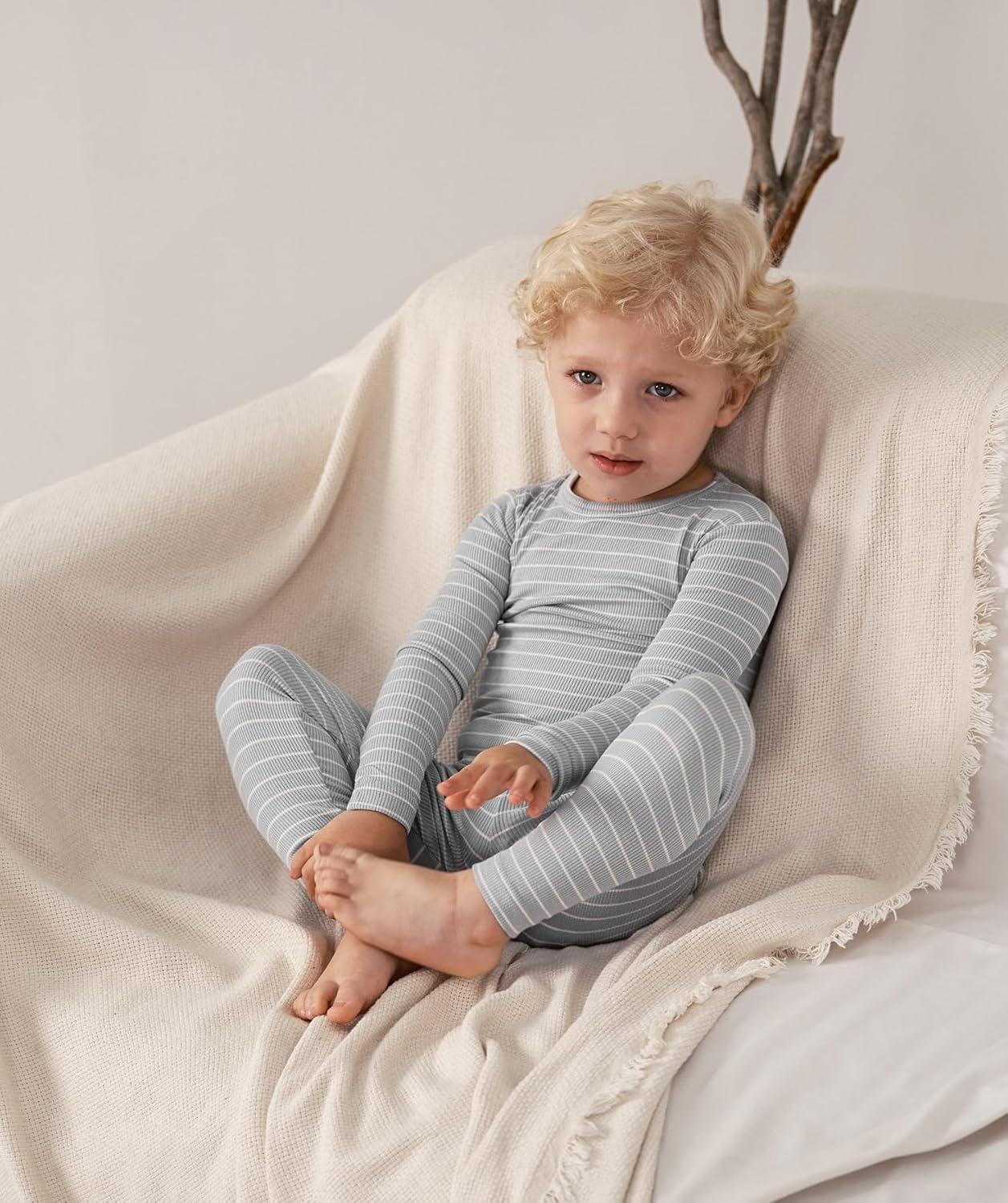 AVAUMA Stripe Pattern Baby Boys Girls Pajama Set Kids Toddler Snug fit Ribbed Sleepwear pjs for Daily Life Style