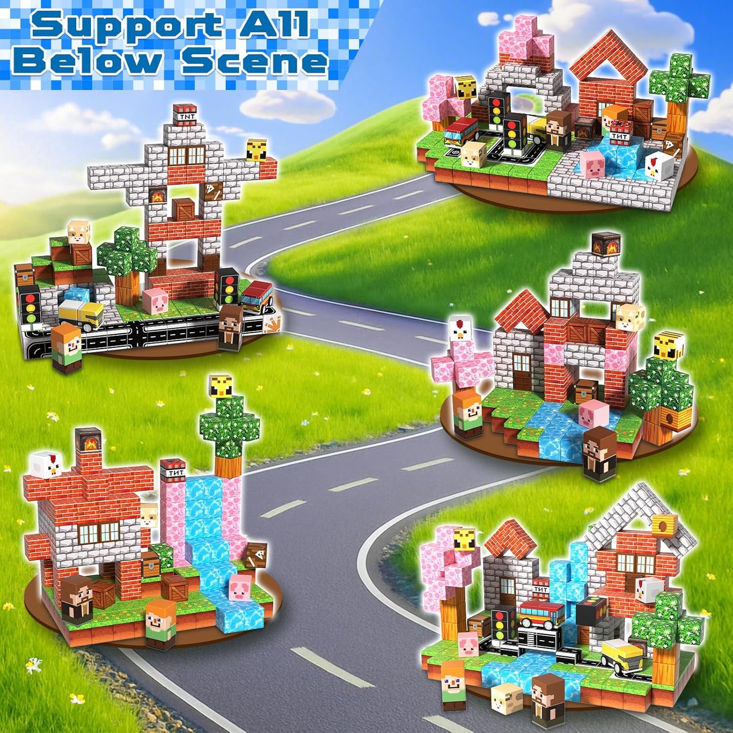 200 PCS Magnetic Blocks - Magnetic Building Blocks Cubes, Magnet Toys for Kids Age 3+, Toy Building Set for Kids, Magnets Stacking Construction Birthday Gifts for Boys Girls Age 4-8, 8-12