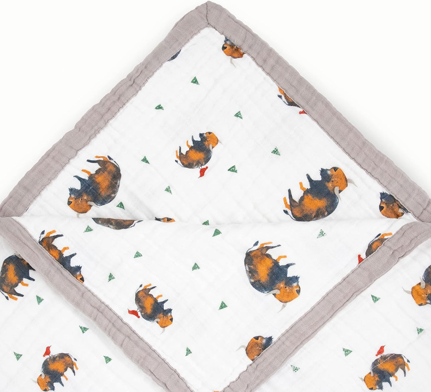 Little Unicorn Premium Quilted Throw | Super Soft, Multi-Layered Muslin XL Blanket| Great for Kids & Families (Bison)