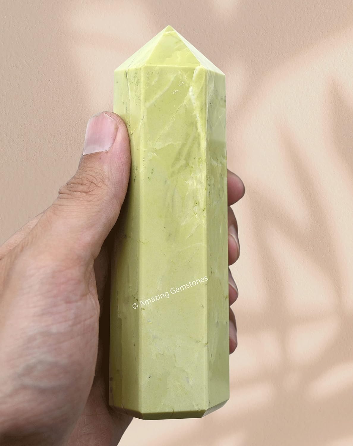 Amazing Gemstone Large Serpentine Crystal Towers ~ Natural Healing Crystal Point Obelisk for Reiki Healing and Crystal Grid (5.5 to 6 INCH)
