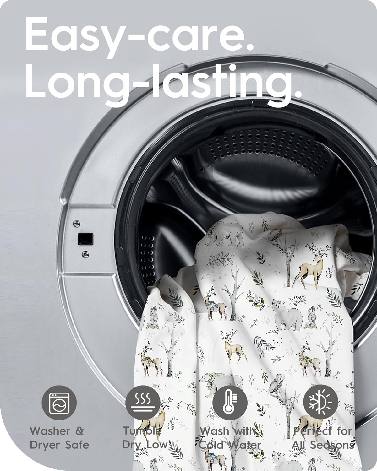 Ultra Soft Pack N Play Sheets - Fitted, Premium Jersey Knit, Stretchy Neutral, Woodland Mini Crib Sheets for Graco Pack and Play, 2 Pack (Deer&Rabbit)