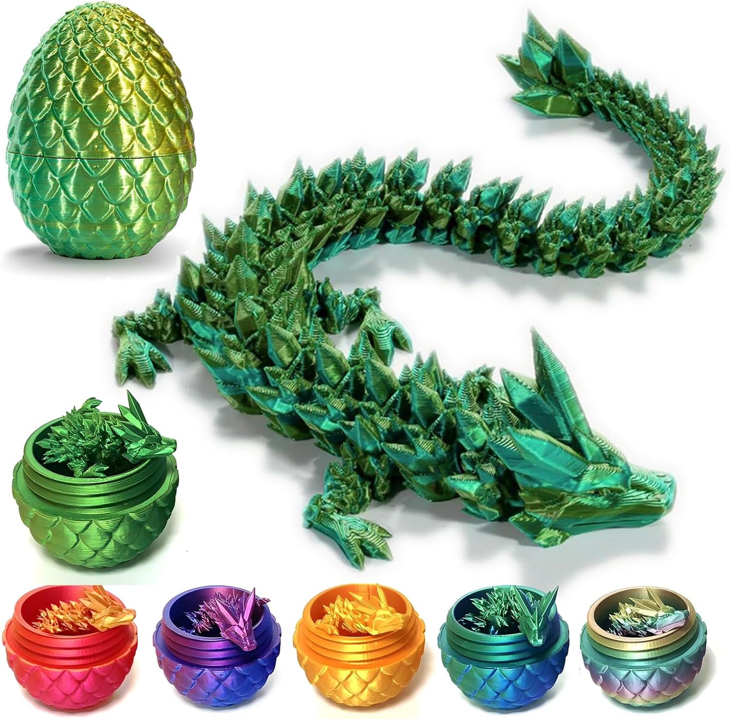 3D Printed Dragon Egg,Mystery Crystal Dragon Fidget Toys,Articulated Dragon,Home Desk Decor Easter Surprise Dinosaur Eggs,Adults Fidget Toys for Autism/ADHD