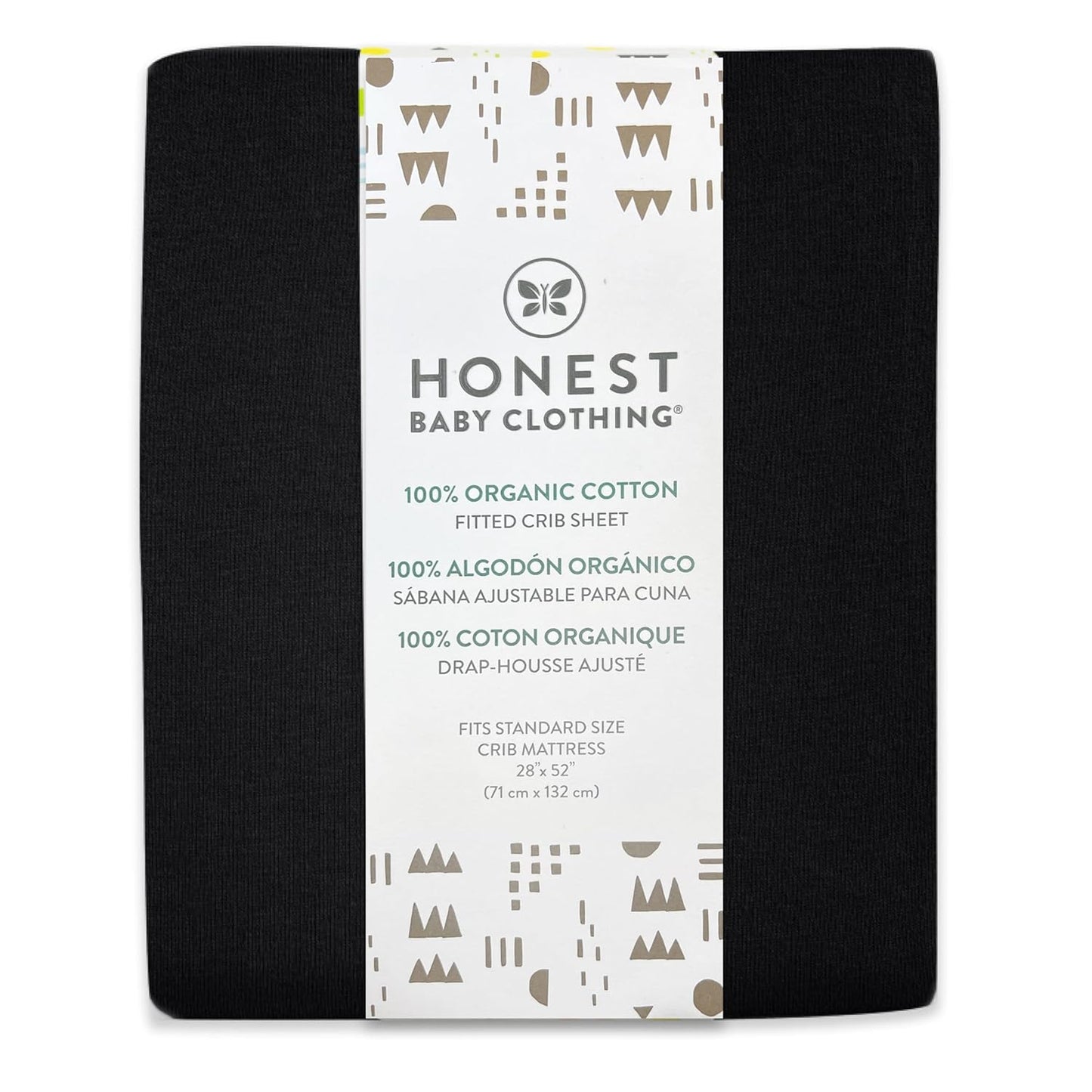 HonestBaby unisex-baby Fitted Crib Sheets Set Standard Mattress, 100% Organic Cotton Baby Boys, Girls, Neutral, 1 Pack - Blue Painted Buffalo Check, One Size