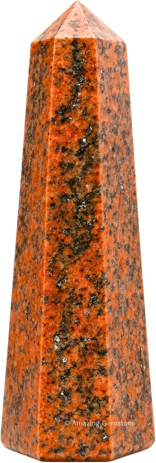 Amazing Gemstone Unakite Crystal Towers - Natural Healing Crystal Point Obelisk for Reiki Healing and Crystal Grid (3 Inch)