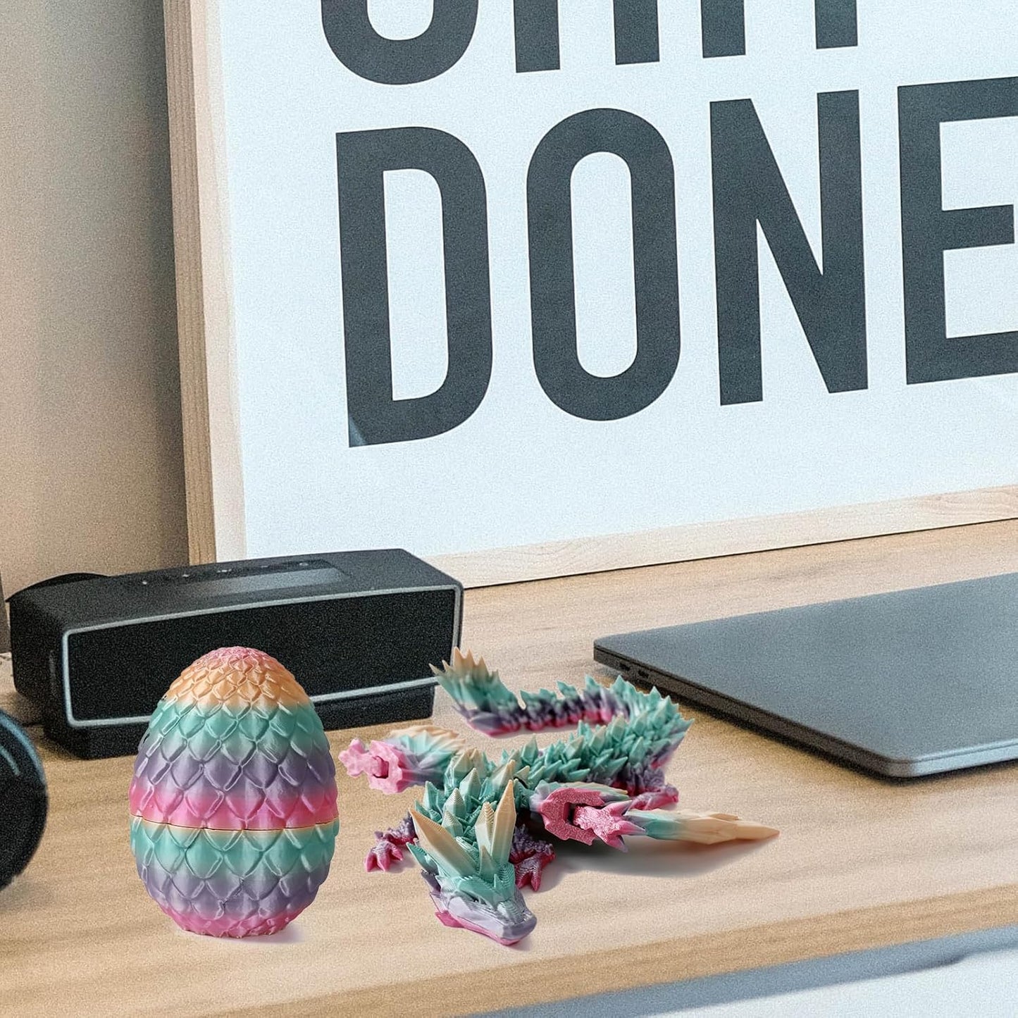 3D Printed Dragon Egg,Mystery Crystal Dragon Fidget Toys,Articulated Dragon,Home Desk Decor Easter Surprise Dinosaur Eggs,Adults Fidget Toys for Autism/ADHD