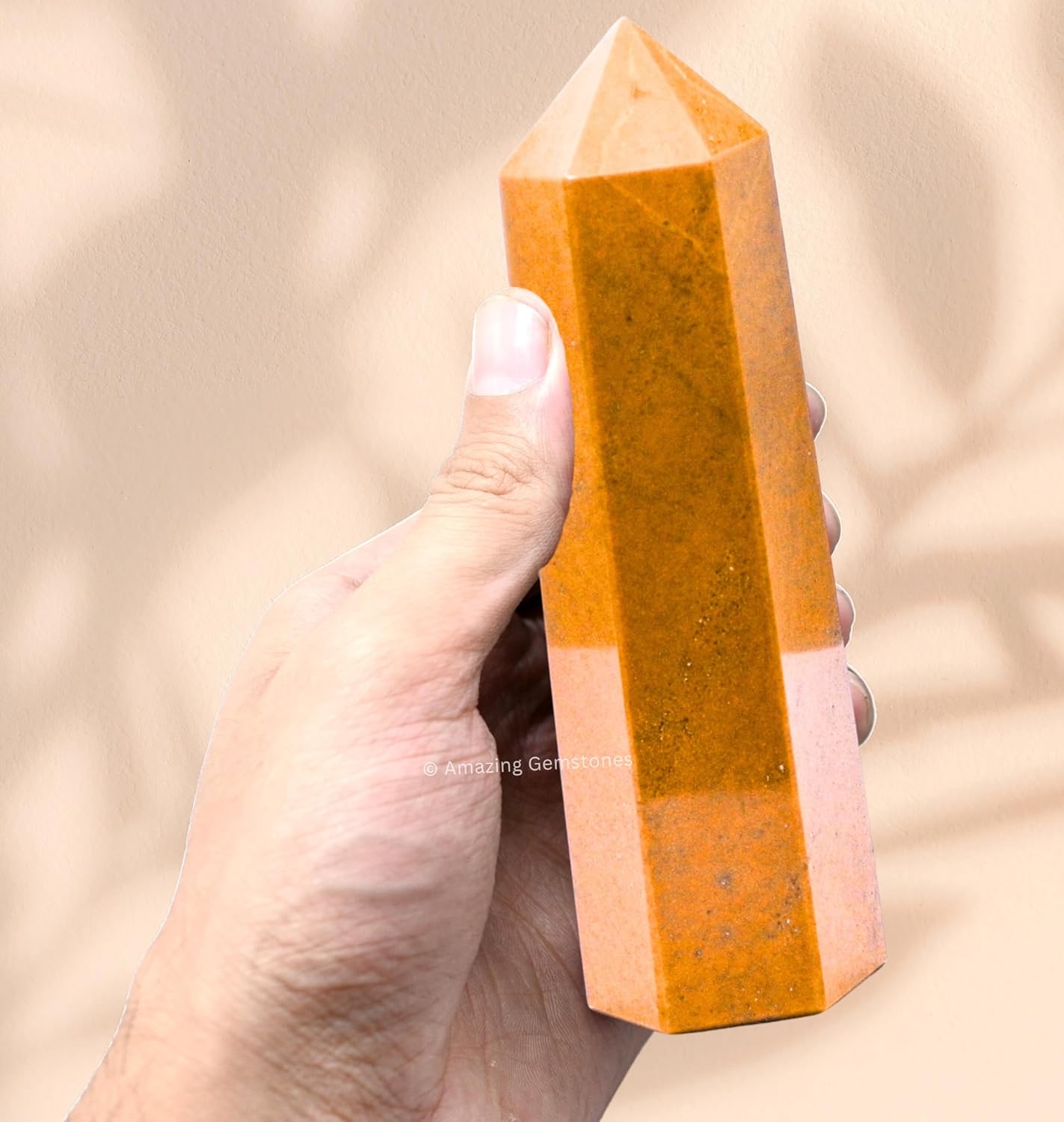 Amazing Gemstone Large Yellow Jasper Crystal Towers ~ Natural Healing Crystal Point Obelisk for Reiki Healing and Crystal Grid (5.5" to 6" INCH)
