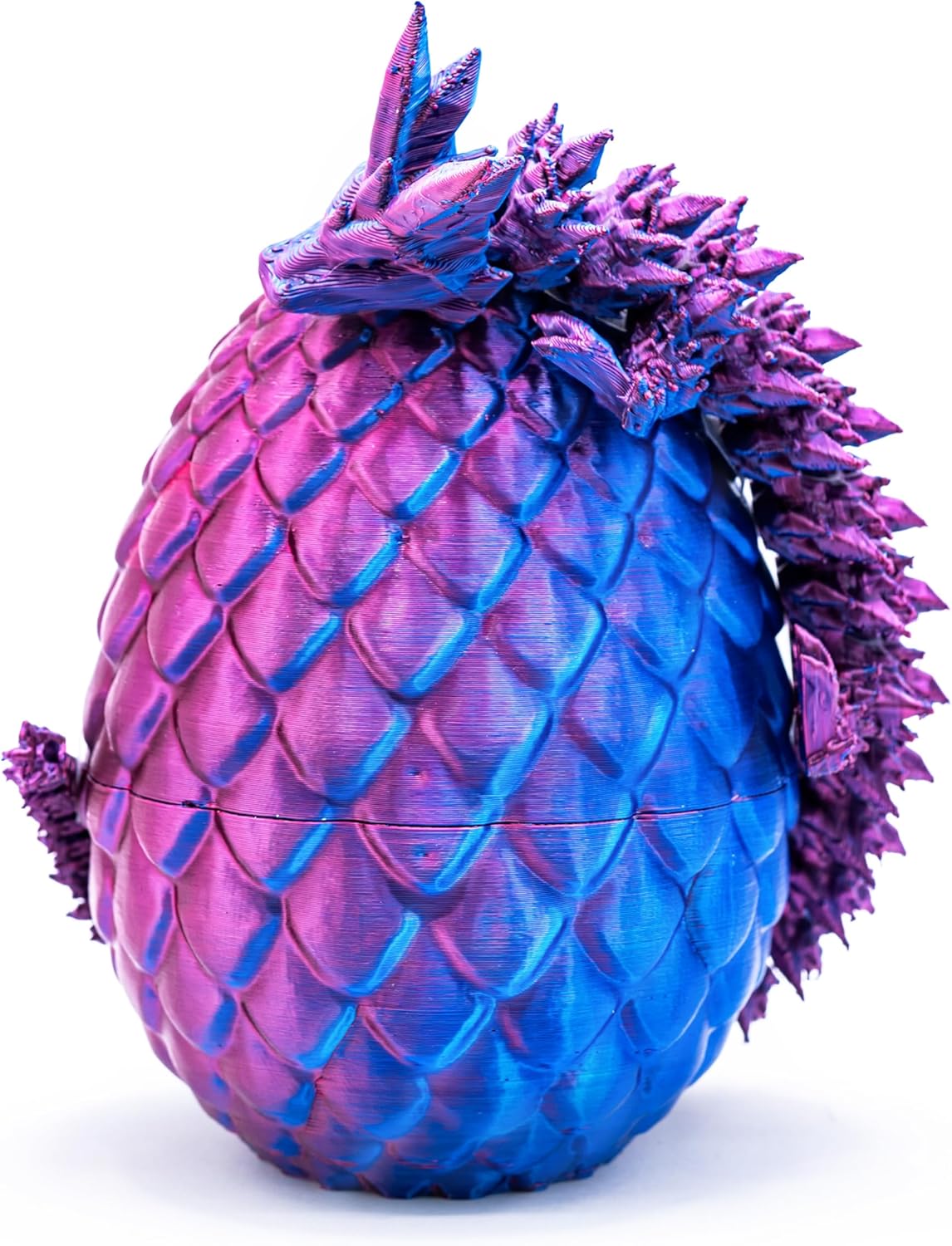 3D Printed Dragon Eggs with Drgon Inside,Articulated Crystal Dragon Toys for Kids Home Decor, Executive Dragon Fidget Desk Toys (Lser Purple)