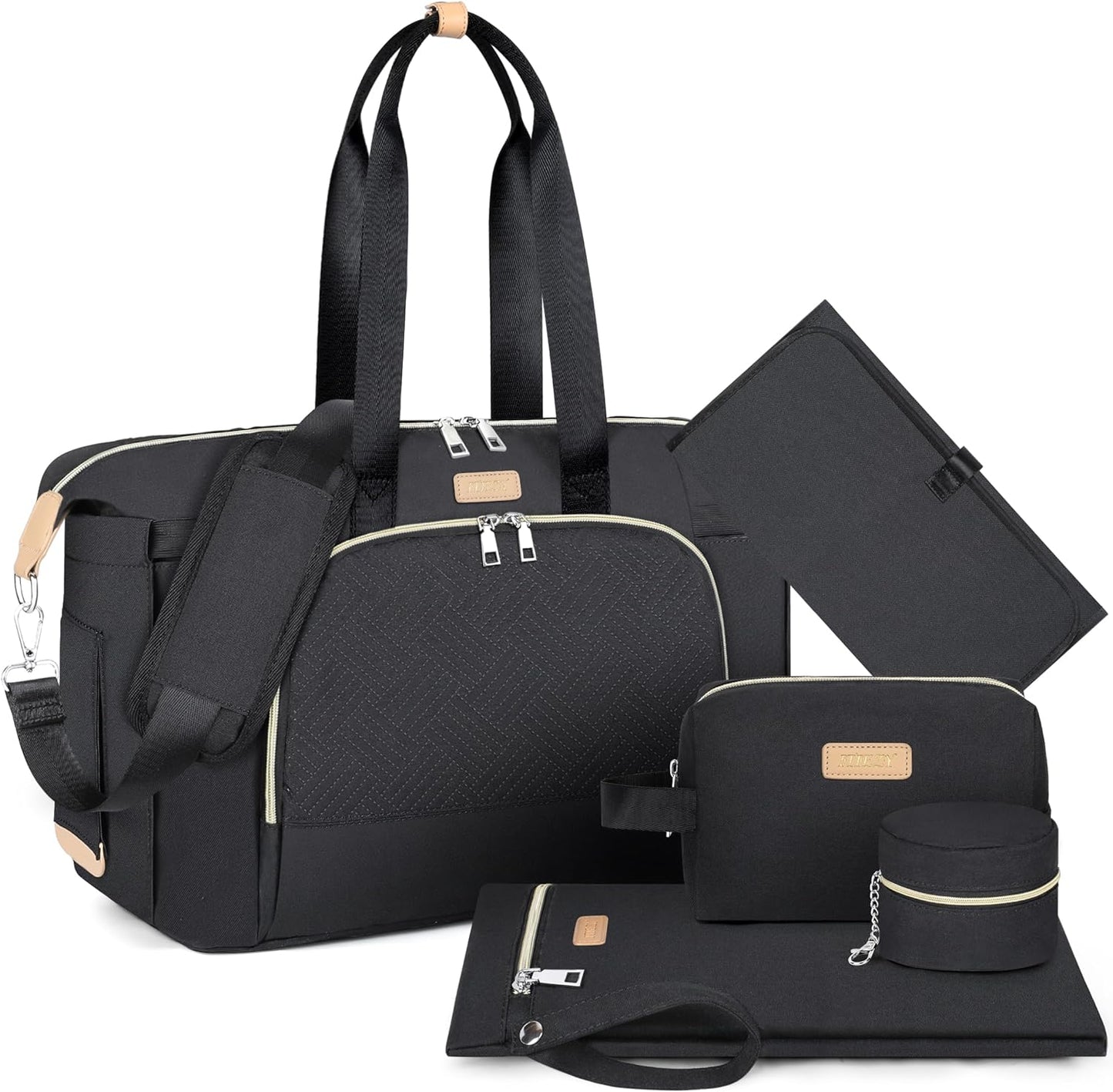 ITIEZY Diaper Bag Tote for Baby - Large Mommy Bag with Portable Changing Pad Pacifier Case, Hospital Bags Travel Baby Bag