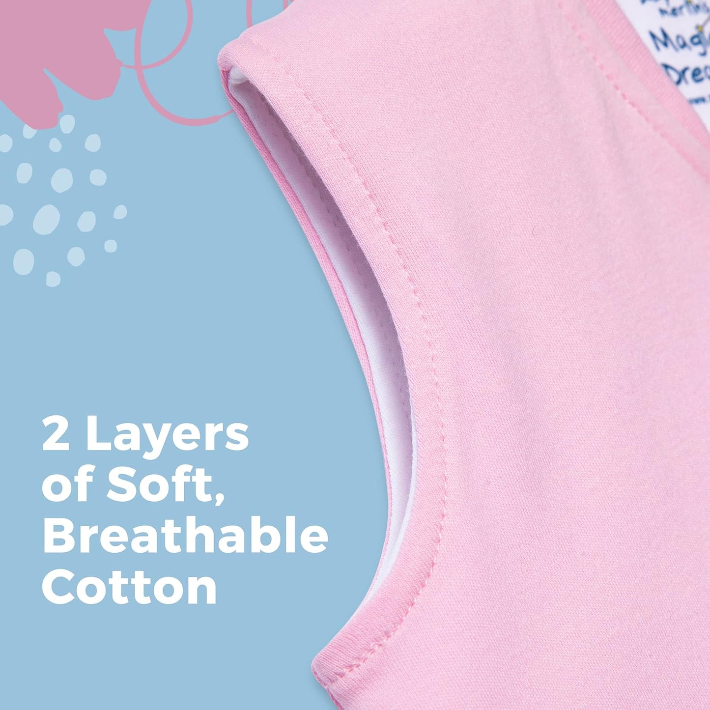 Magic Sleepsuit Baby Merlin's Cotton Baby Swaddle Transition Product - Soft and Cozy Design, Double Zipper for Easy Diaper Changes, Promotes Safe Sleep, 3-6 Months - Lavender - Large 18-21lbs