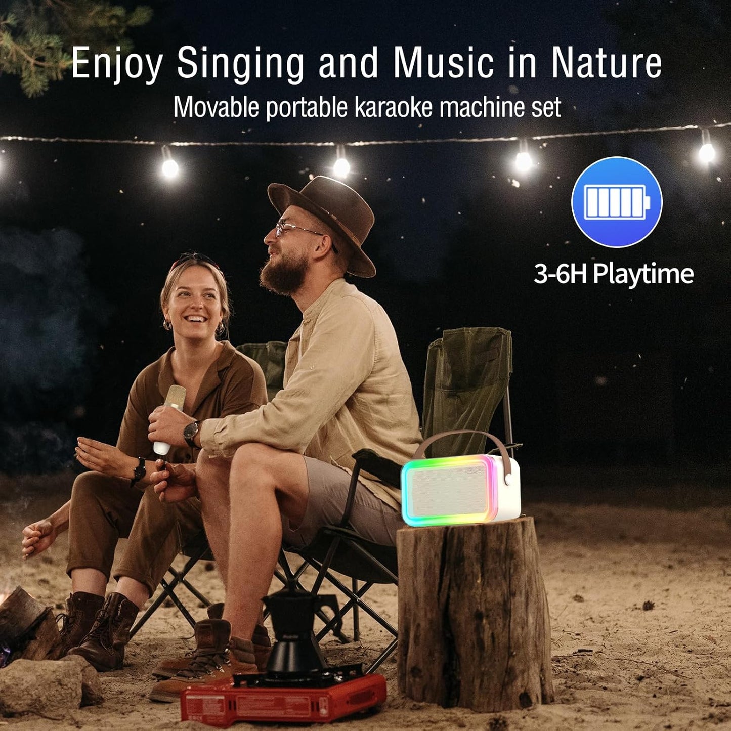 Karaoke Machine Microphone,Fun Toys Christmas Birthday Gifts for Adult Women Men Girls Kids Toddler Boys,Portable Bluetooth Speaker with 2 Wireless Microphone for Home Party Birthday