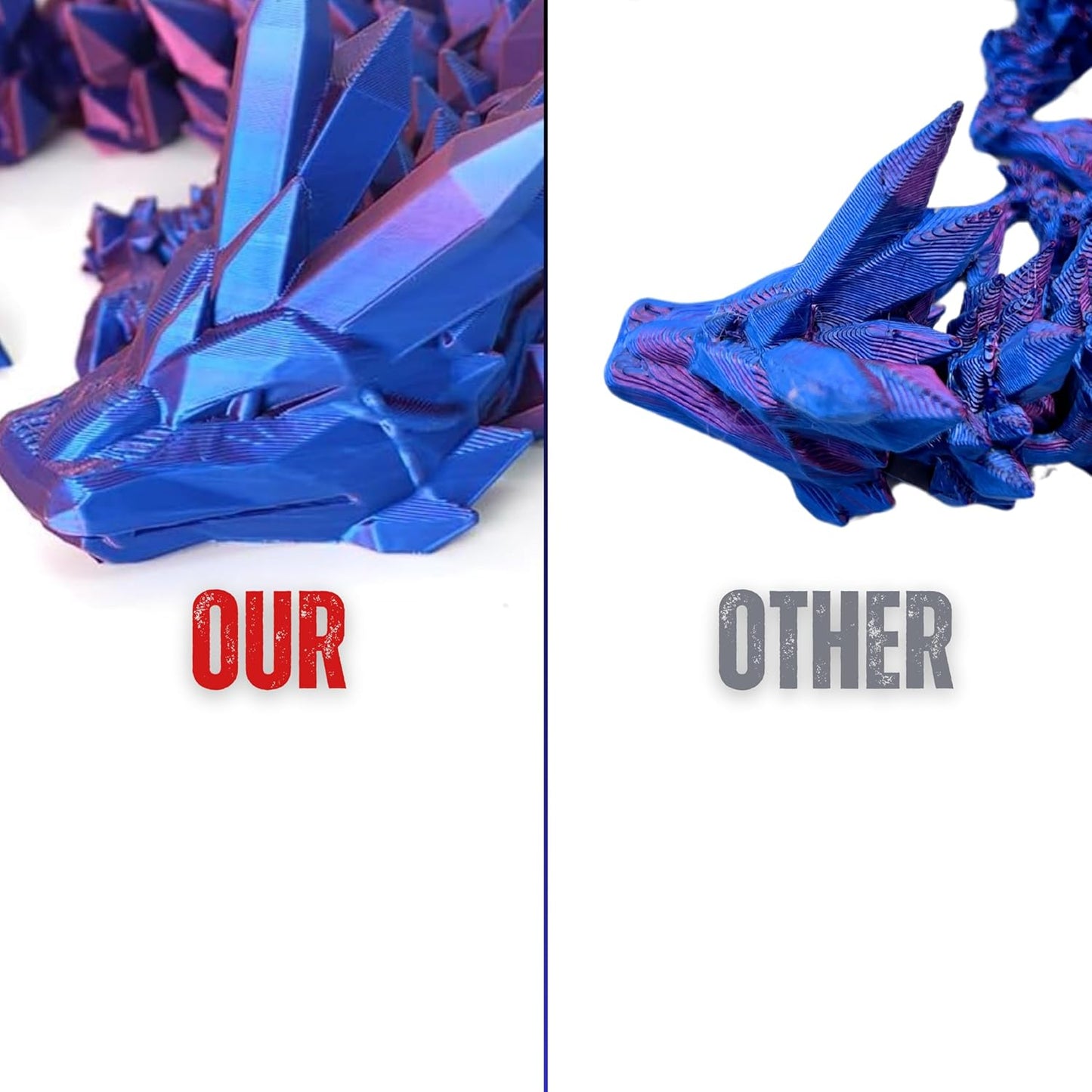 3D Printed Dragon Fidget Toy, Full Articulated Dragon Crystal Dragon, Home Office Decor Executive Desk Toys, Fidget Toys for ADHD (Color 2)