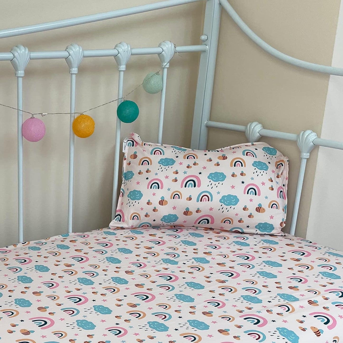 ALVABABY Toddler Pillowcases Stretchy Soft Kids Pillow Cover 2 Pack Fit 13"x 18" or 12"x19" Envelope for Girl Boy Sleepy Travel