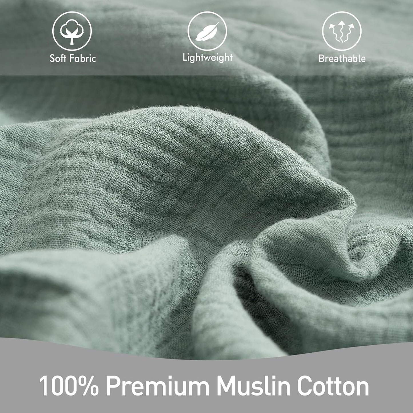 GLLQUEN BABY 2-Pack Muslin Swaddle Blankets for Unisex, Baby Swaddle Blanket for Boys and Girls, Soft Breathable Receiving Blankets Neutral, Newborn Essentials, Registry & Gift, 40 x 38 inches