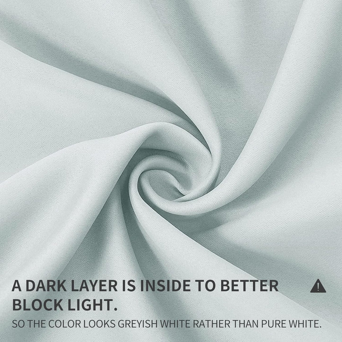 Joydeco White Curtains 63 Inches Long 2 Panels Set, Thermal Insulated Long Drapes 2 Burg, Room Darkening Grommet Curtains for Living Room Bedroom Window (W42 x L63 Inch, Greyish White)