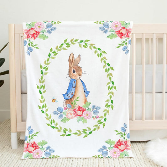 UNIQUE Rabbit Ultra Soft Fleece Baby Blanket 30x40in, Cute Rabbit Baby Blanket, Gender Neutral