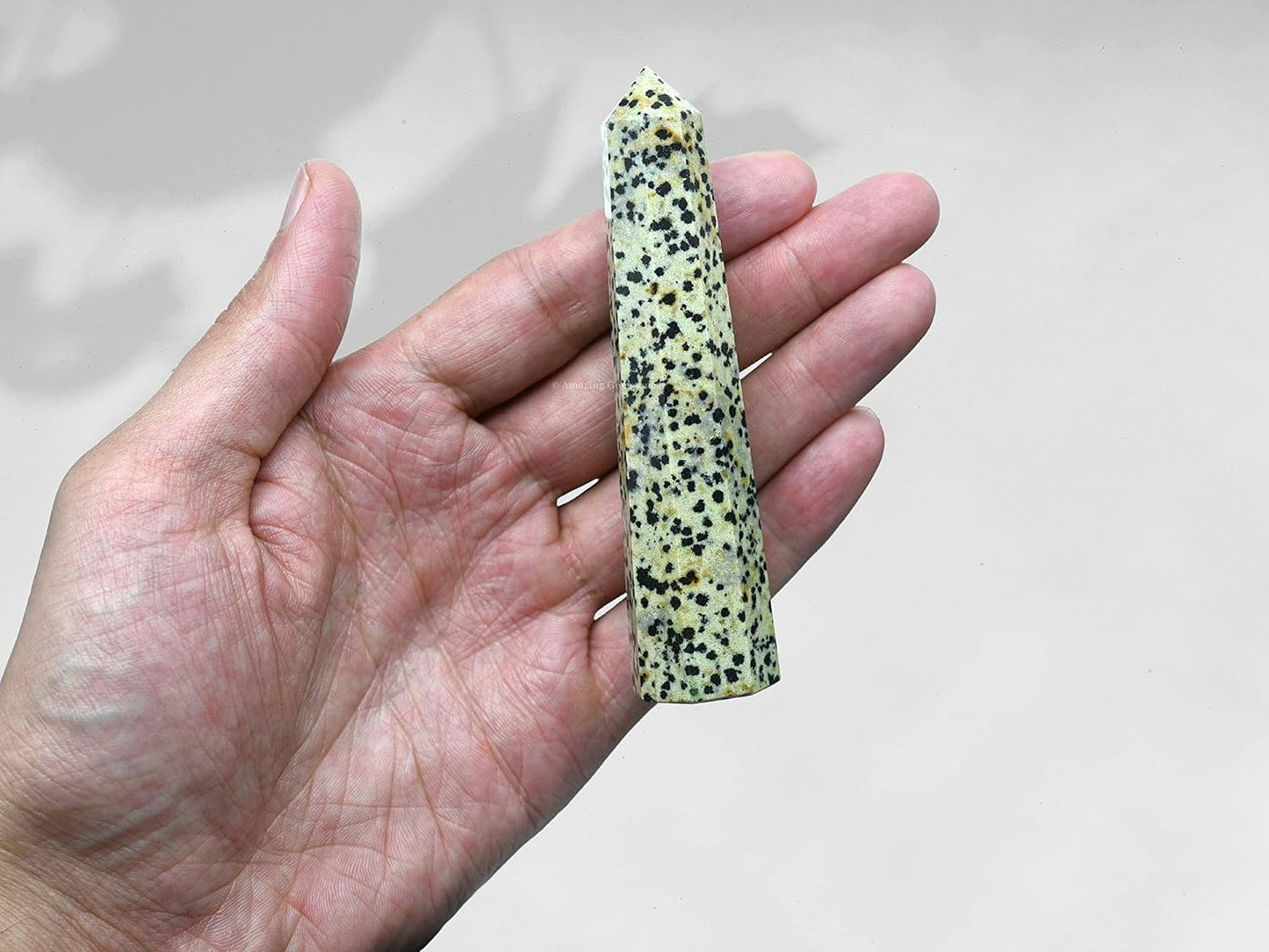 Amazing Gemstone Dalmatian Jasper Crystal Towers - Natural Healing Crystal Point Obelisk for Reiki Healing and Crystal Grid (3 Inch)