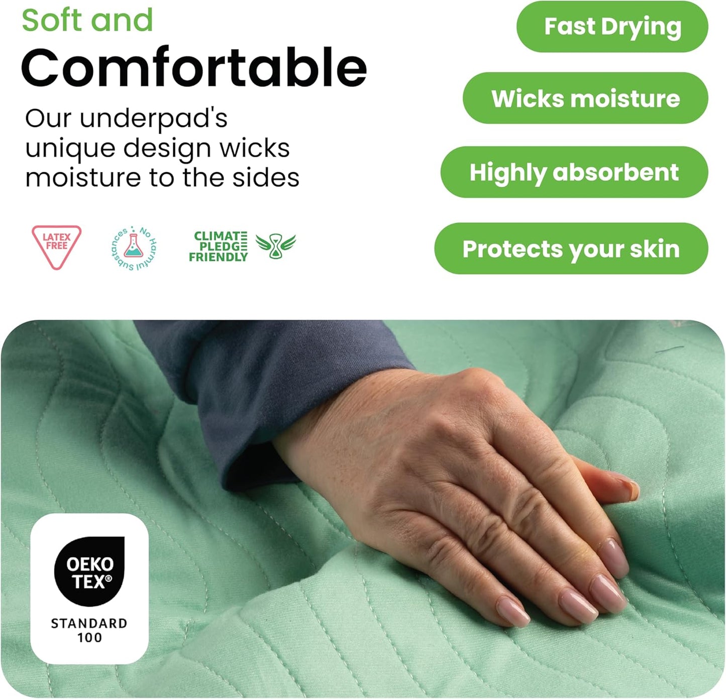 IMPROVIA® Washable Underpads, 18" x 24" (Pack of 4) - Heavy Absorbency Reusable Incontinence Pads for Kids, Adults, Elderly, and Pets - Waterproof Protective Pad for Bed, Couch, Sofa, Furniture, Floor