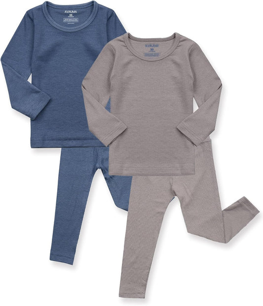 AVAUMA Baby Boys Girls Pajama Set Kids Toddler Snug fit Ribbed Sleepwear pjs for Daily Life Style