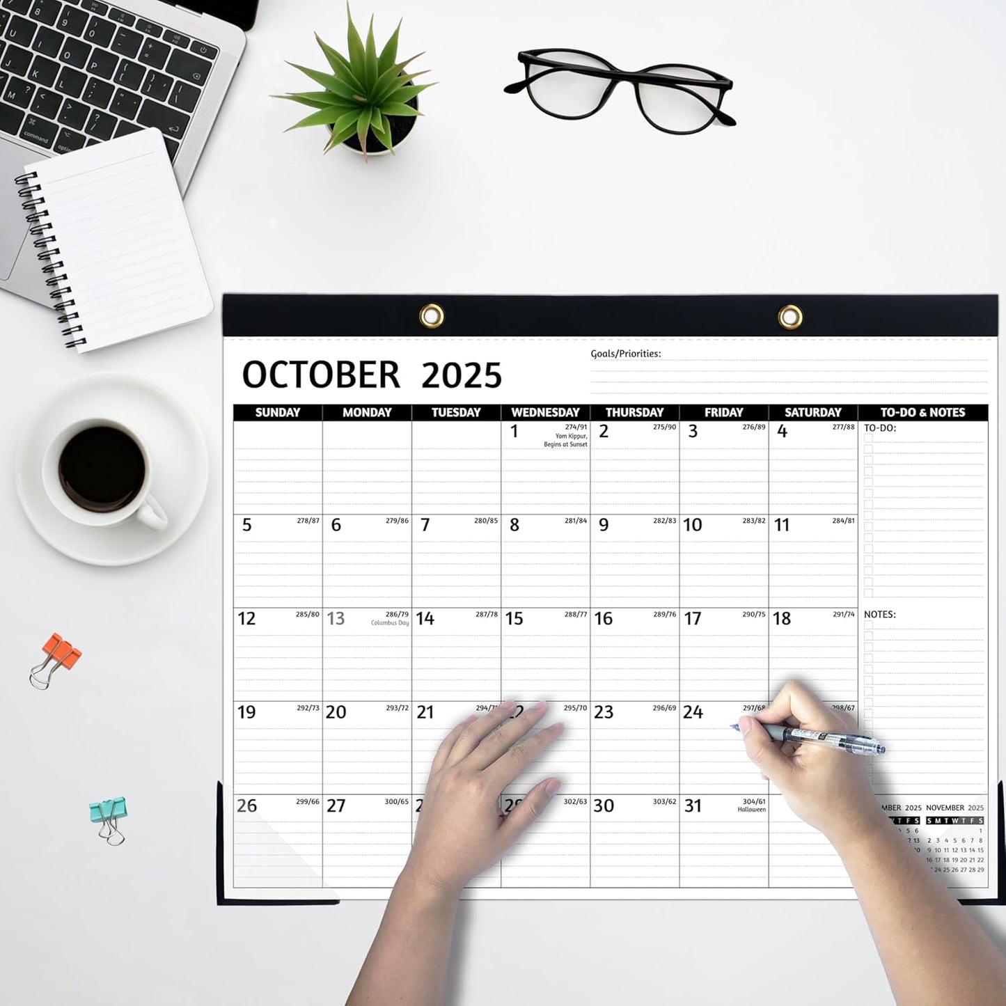 2026 Desk Calendar – Large Desk Calendar 2026, 22'' x 17'', Jan 2026 - Dec 2026, 2026 Desk/Wall Calendar with Desk Pad, To-do Lists, Ruled Blocks, Corner Protectors