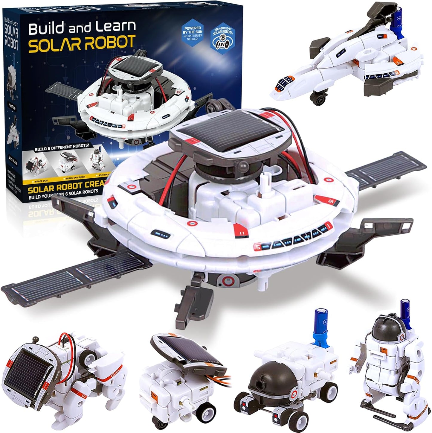6-in-1 Solar Robot Building Kit for Boys Aged 8-13, Educational Robotic Toys for Kids, Science Kits STEM Toys Birthday Gifts for 8 9 10 11 12 Years Old Boys Girls Teens