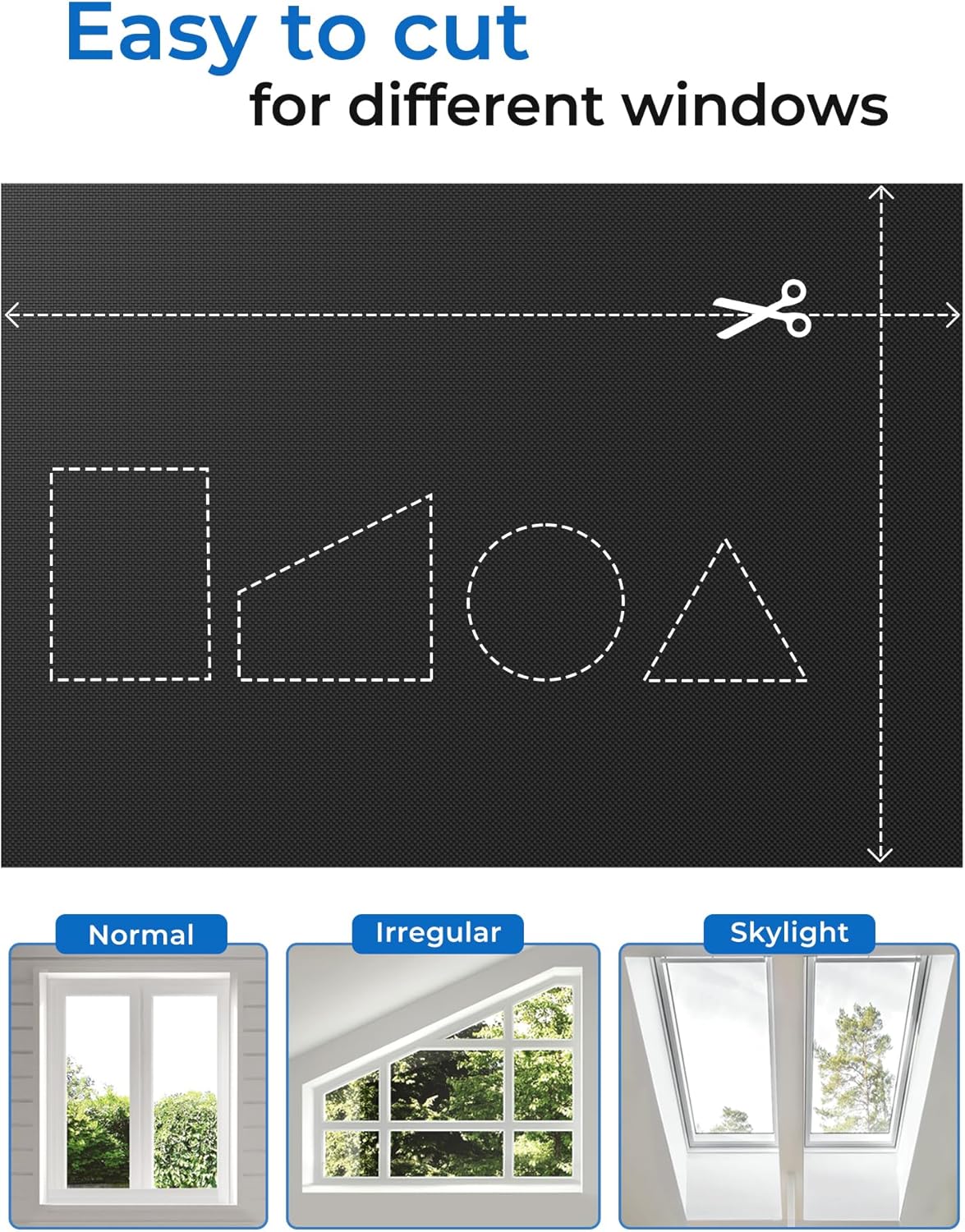 Sumobaby Blackout Curtains for Bedroom Portable 21"x60",No Drill Blackout Shades with Upgraded Hook&Loop Tapes,100% Black Out Window Cover,Thermal Insulated Blinds for Bedroom,Nursery(1 Panel,Black)