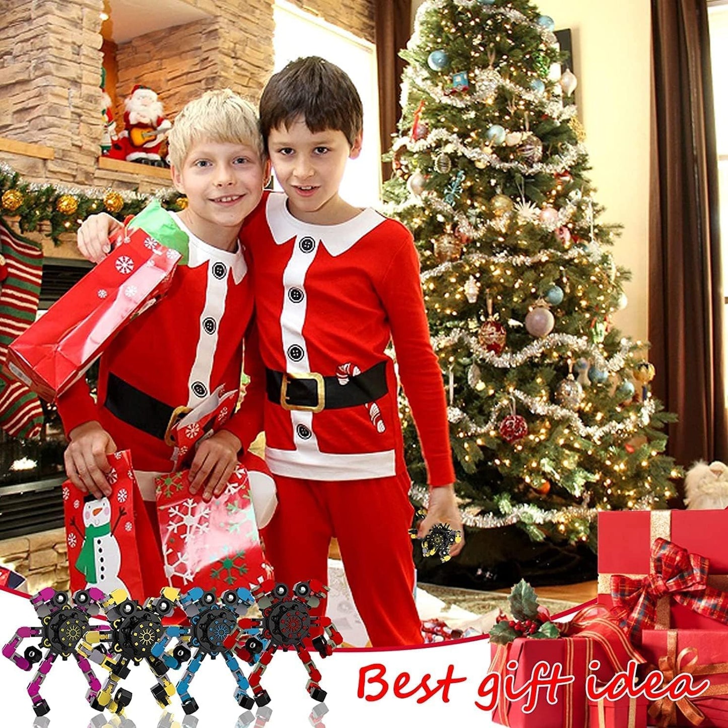 20 Pcs Deformable Robot Fidget Spinners Toys for Party Favor, Transformable Fingertip Spinner for Classroom Prizes, Christmas Valentine Gifts Goodie Bag Stocking Easter Basket Stuffers for Kids