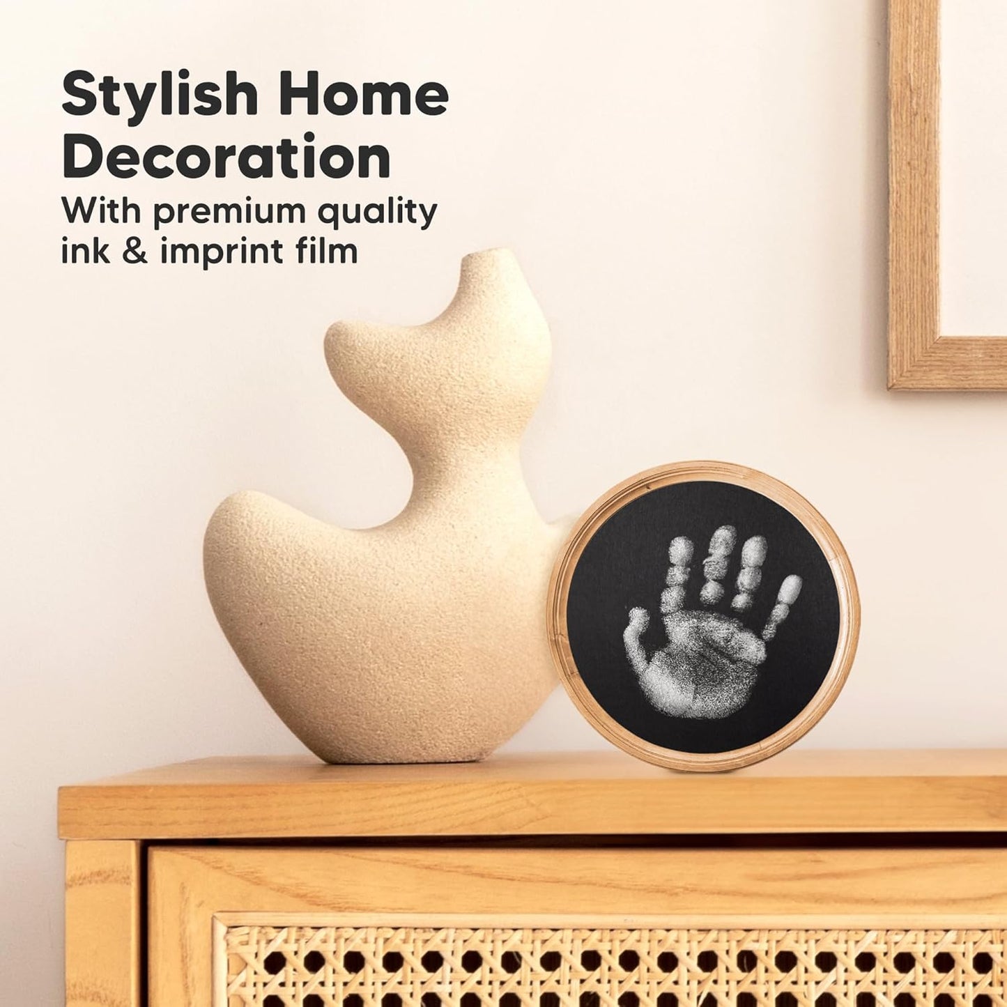 2-Pack Round Inkless Baby Hand and Footprint Kit - Mess Free Ink Pad for Newborn Keepsake, Dog Nose & Paw Print Kit, Clean Touch Ink Pad for Baby Hand & Footprints, Ideal New Mom Gifts (Silver)