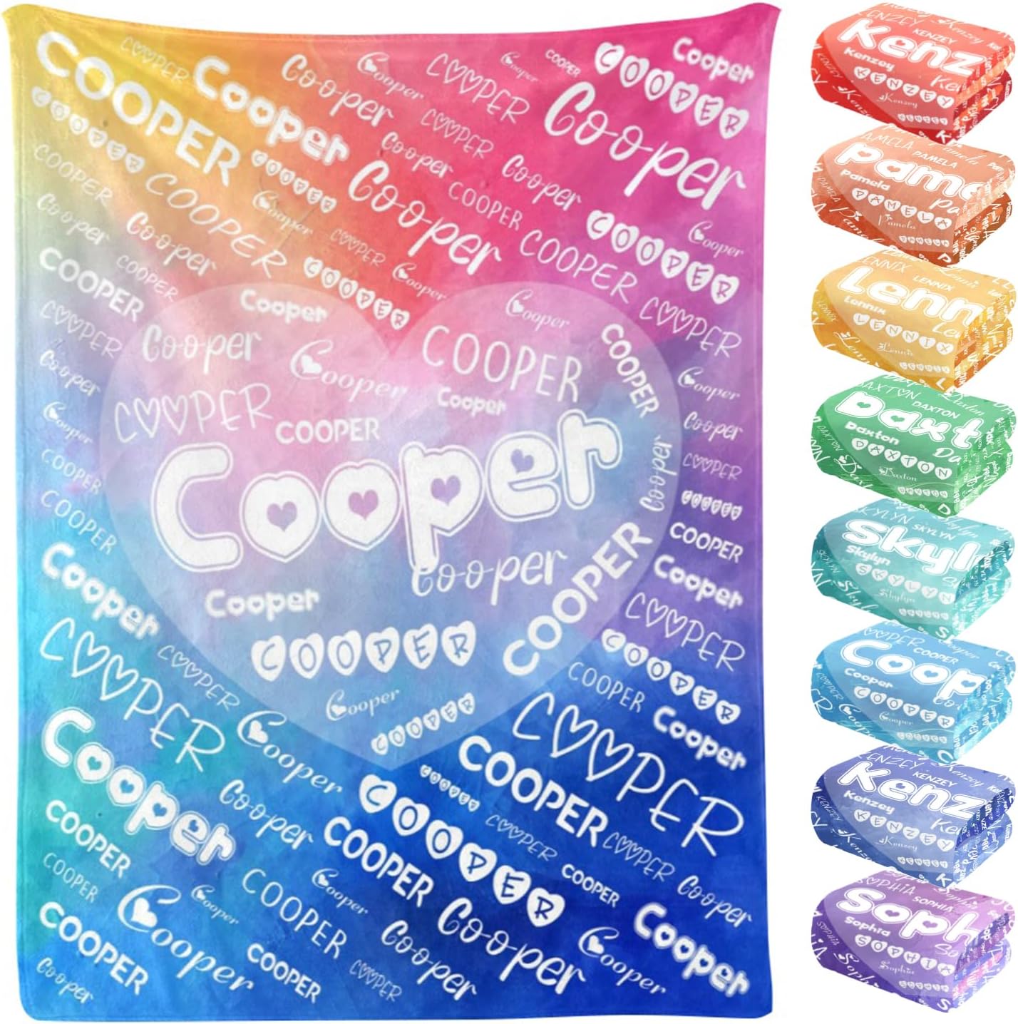 Personalized Name Blankets Kids Custom Baby Blanket with Name Customized Blankets for Girls Boys Adult