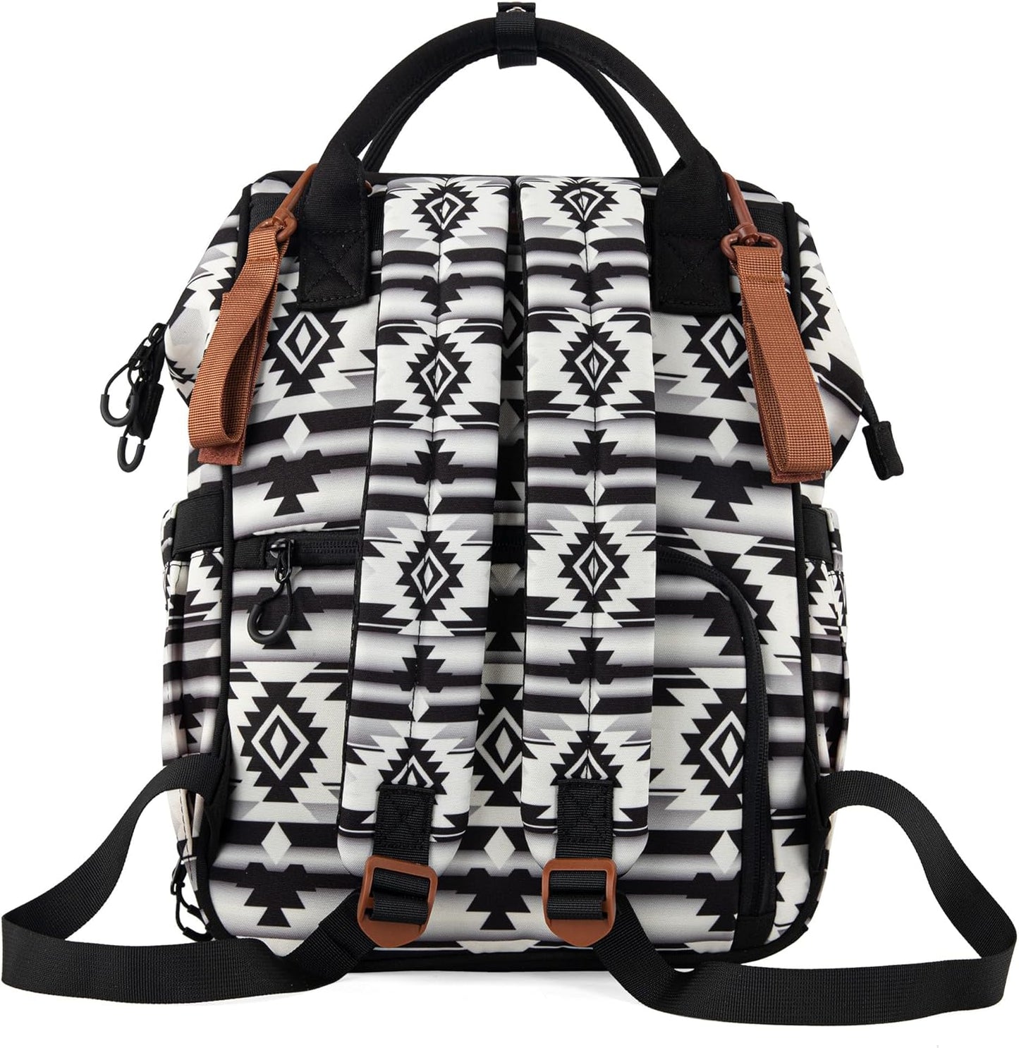 Wrangler Aztec Backpack Organized Daypack Travel Baby Bag with Stroller Strap and Side Bottle Pockets