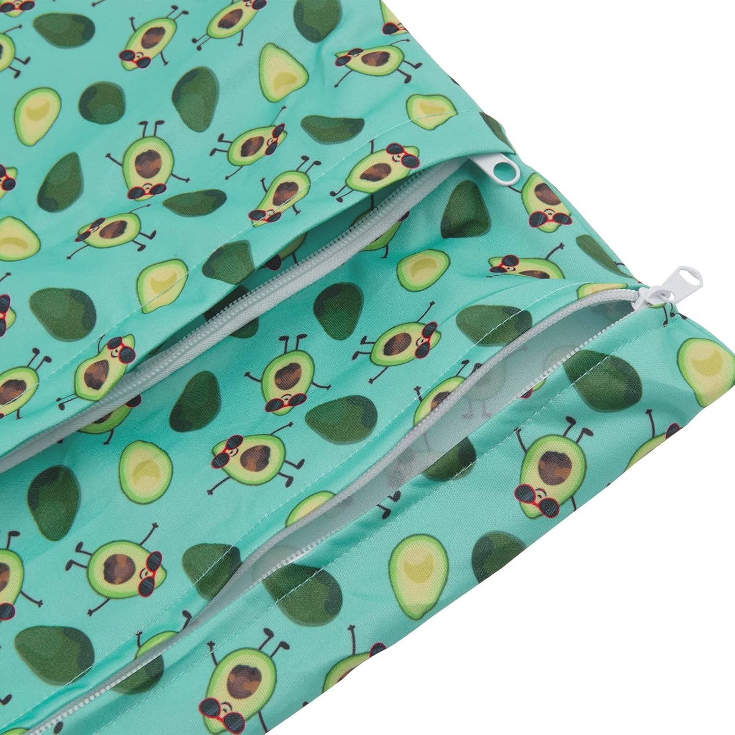 ALVABABY 2pcs Cloth Diaper Wet Dry Bags Waterproof Reusable with Two Zippered Pockets Travel Beach Pool Daycare Soiled Baby Items Yoga Gym Bag for Swimsuits or Wet Clothes LZX4344